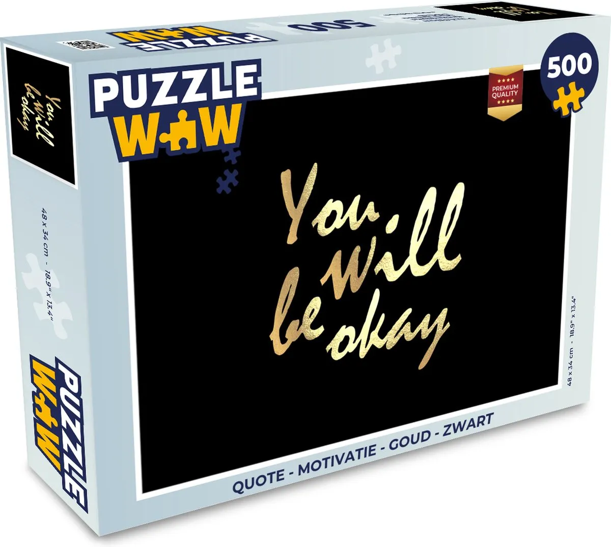 PuzzleWow Quote Motivatie Legpuzzel 500 Stuks - Multicolor