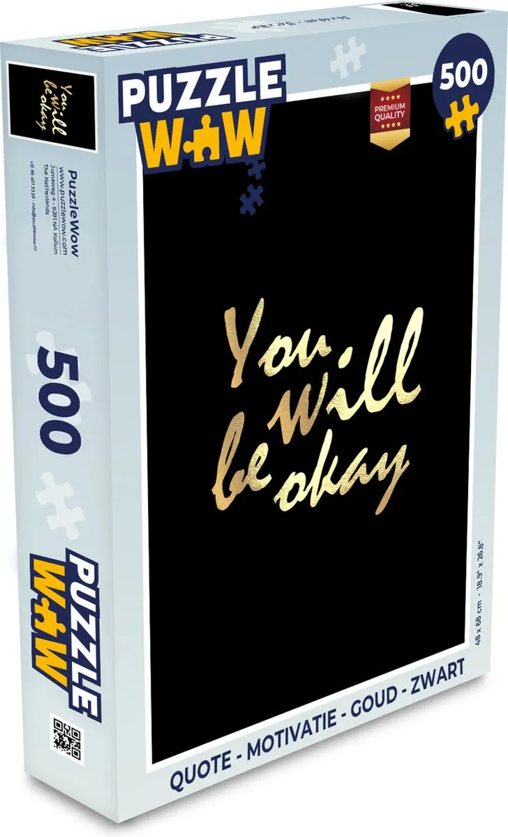 PuzzleWow Quote Motivatie Legpuzzel 500 Stuks - Multicolor
