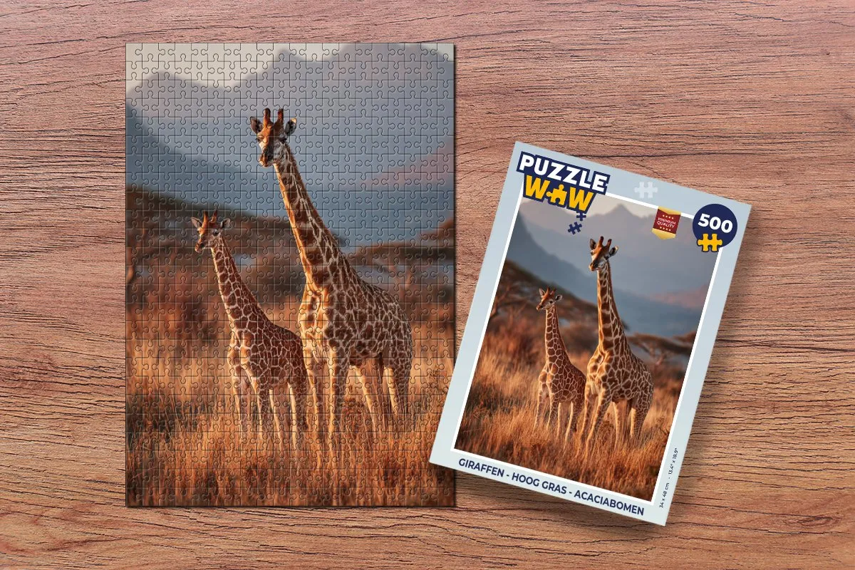 PuzzleWow Giraffen Puzzle 500 Stuks - Acaciabomen