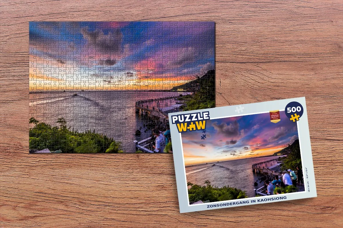 PuzzleWow Zonsondergang in Kaohsiung Legpuzzel 500 Stuks - Multicolor