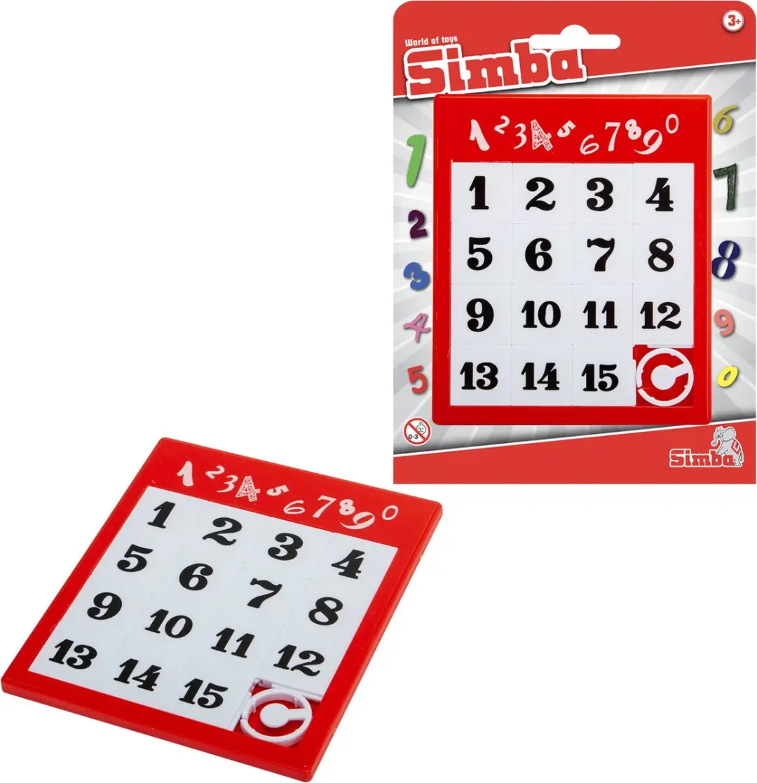 Simba Moving Puzzle Numbers - 15 Stuks - Rood/Wit