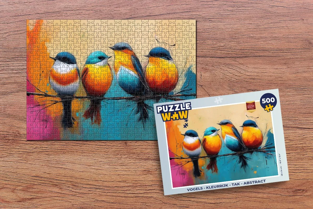 PuzzleWow Vogels Tak Abstract Legpuzzel 500 Stuks