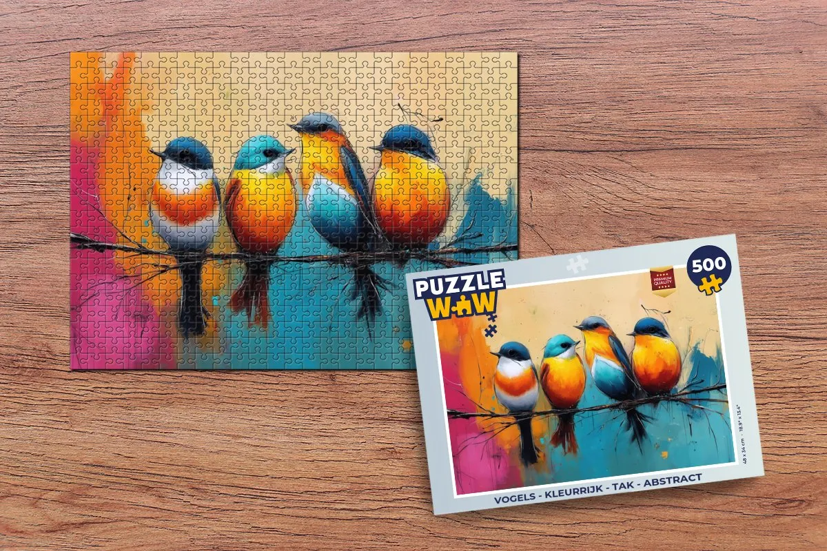 PuzzleWow Vogels Tak Abstract Legpuzzel 500 Stuks