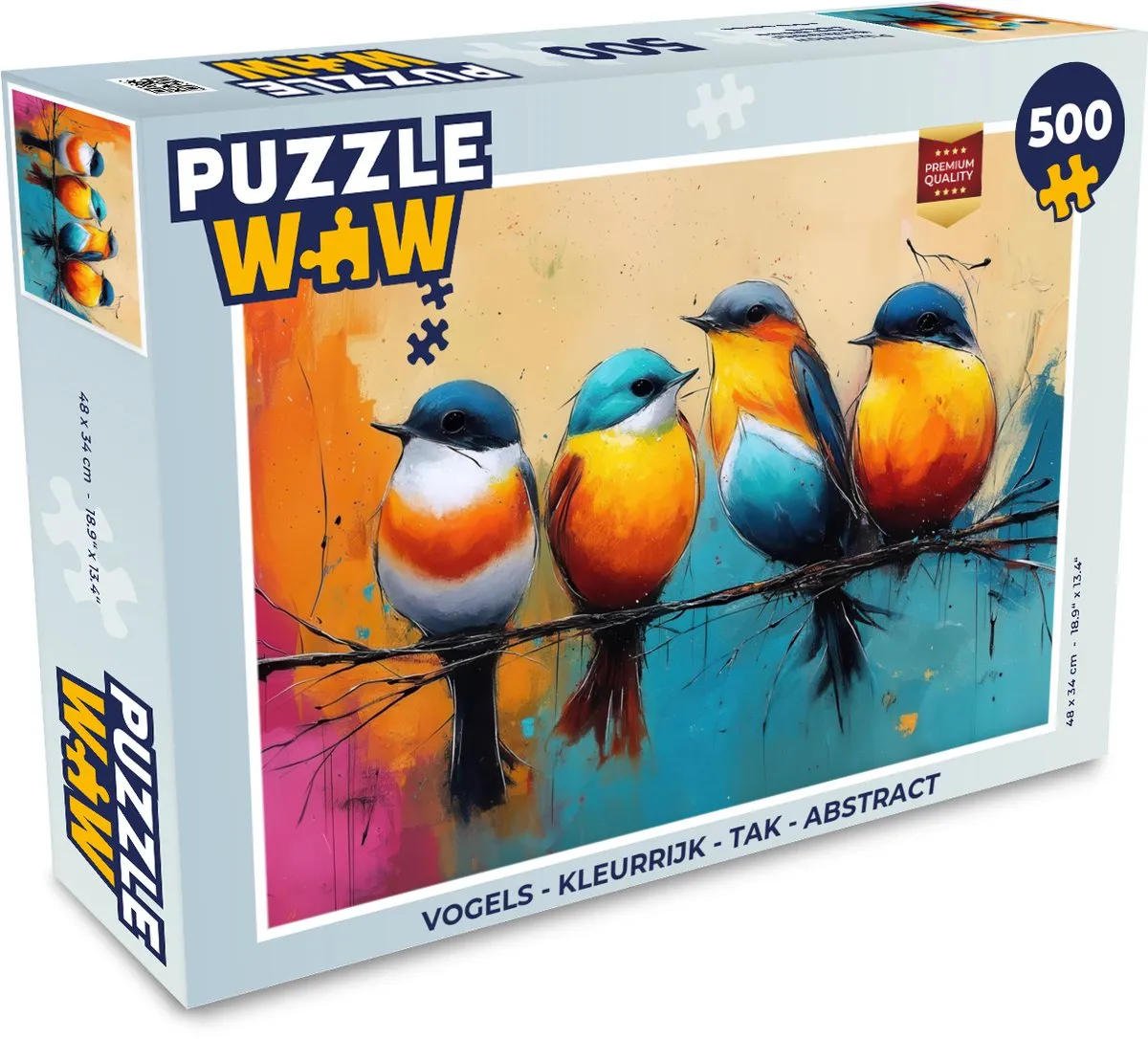 PuzzleWow Vogels Tak Abstract Legpuzzel 500 Stuks