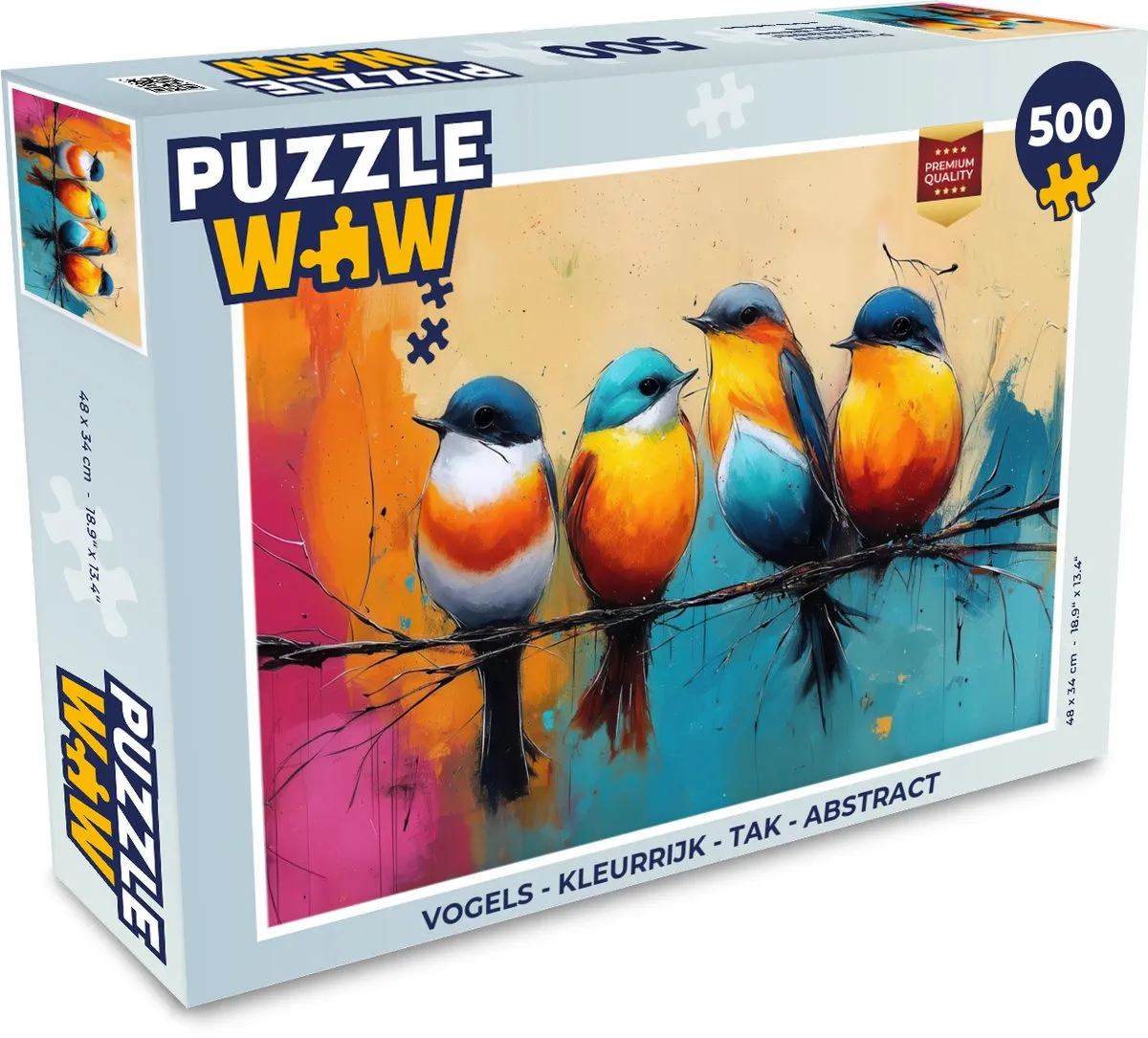 PuzzleWow Vogels Tak Abstract Legpuzzel 500 Stuks
