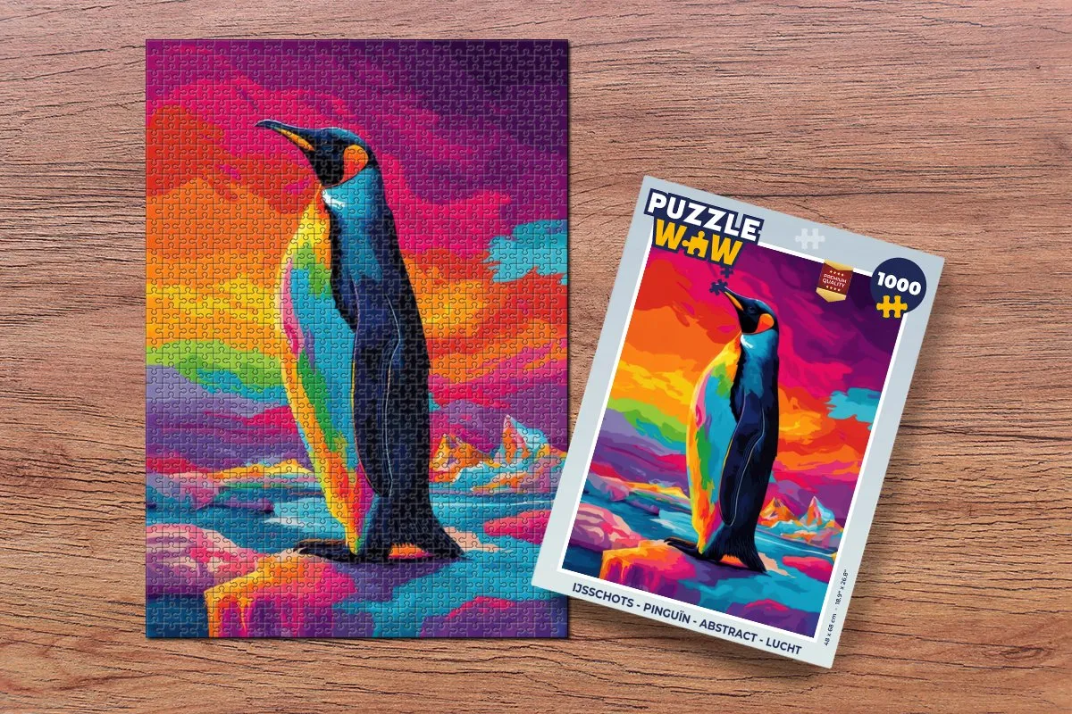 PuzzleWow IJsschots Pinguïn Legpuzzel 1000 Stuks - Kleurrijk