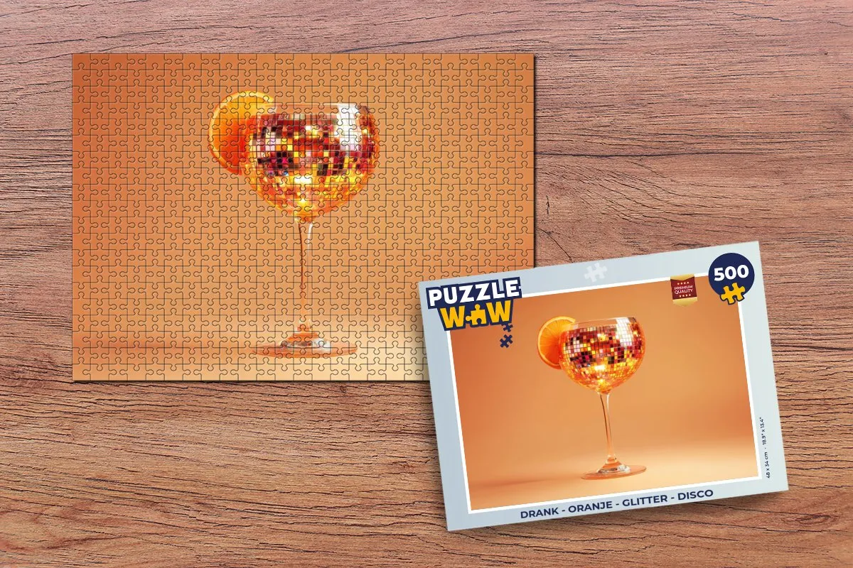 PuzzleWow Disco Cocktail Legpuzzel 500 Stuks - Oranje