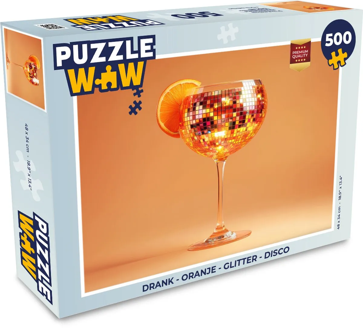 PuzzleWow Disco Cocktail Legpuzzel 500 Stuks - Oranje