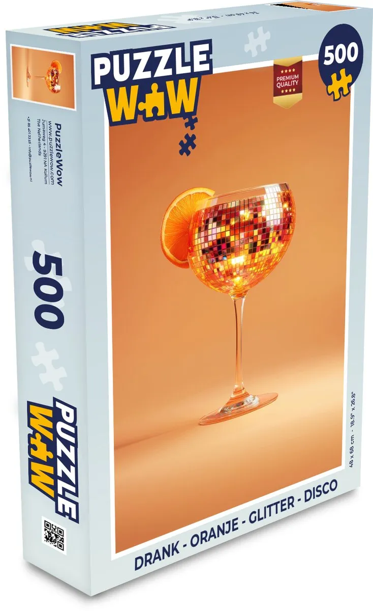 PuzzleWow Disco Cocktail Legpuzzel 500 Stuks - Oranje
