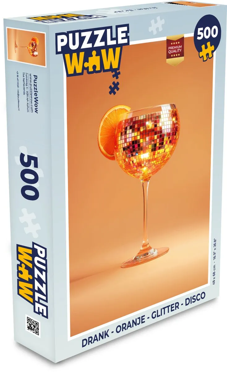 PuzzleWow Disco Cocktail Legpuzzel 500 Stuks - Oranje