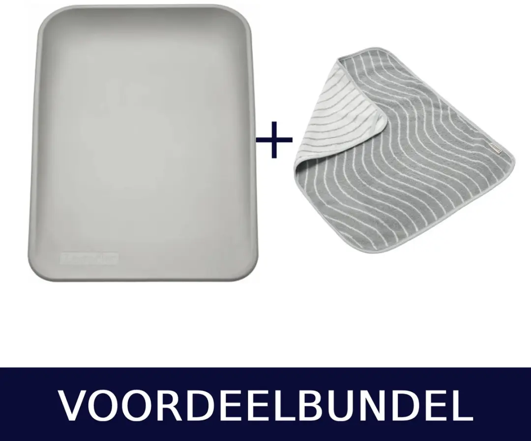 Leander Matty aankleedkussen Pearl Grey + Leander topper voor Matty cool grey