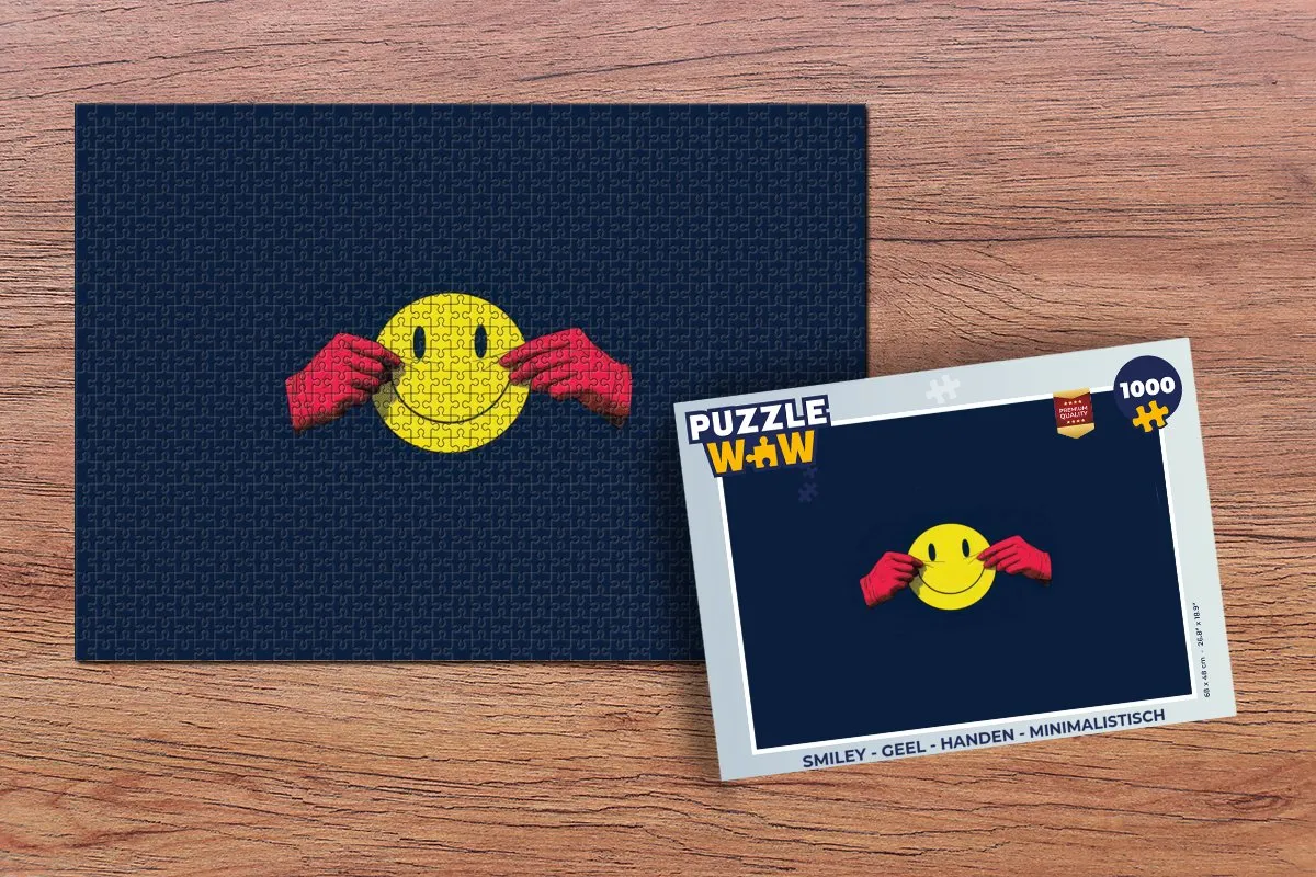 PuzzleWow Smiley Handen Legpuzzel 1000 Stuks - Geel