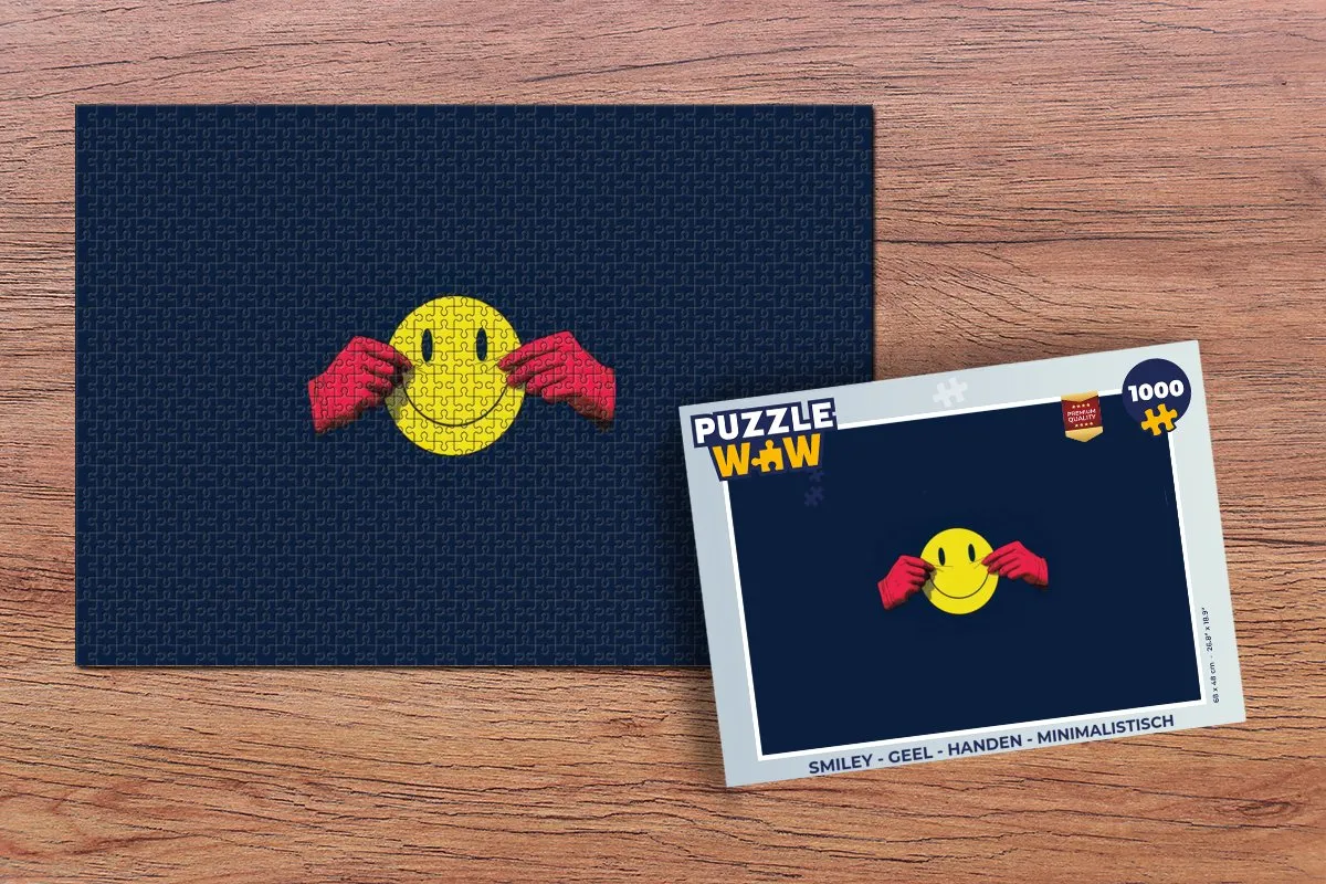 PuzzleWow Smiley Handen Legpuzzel 1000 Stuks - Geel
