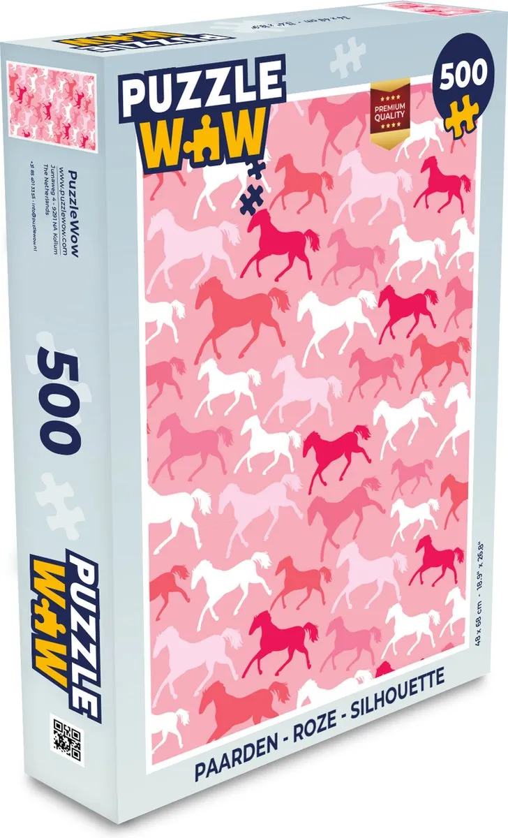 PuzzleWow Paarden Silhouette Legpuzzel 500 Stuks