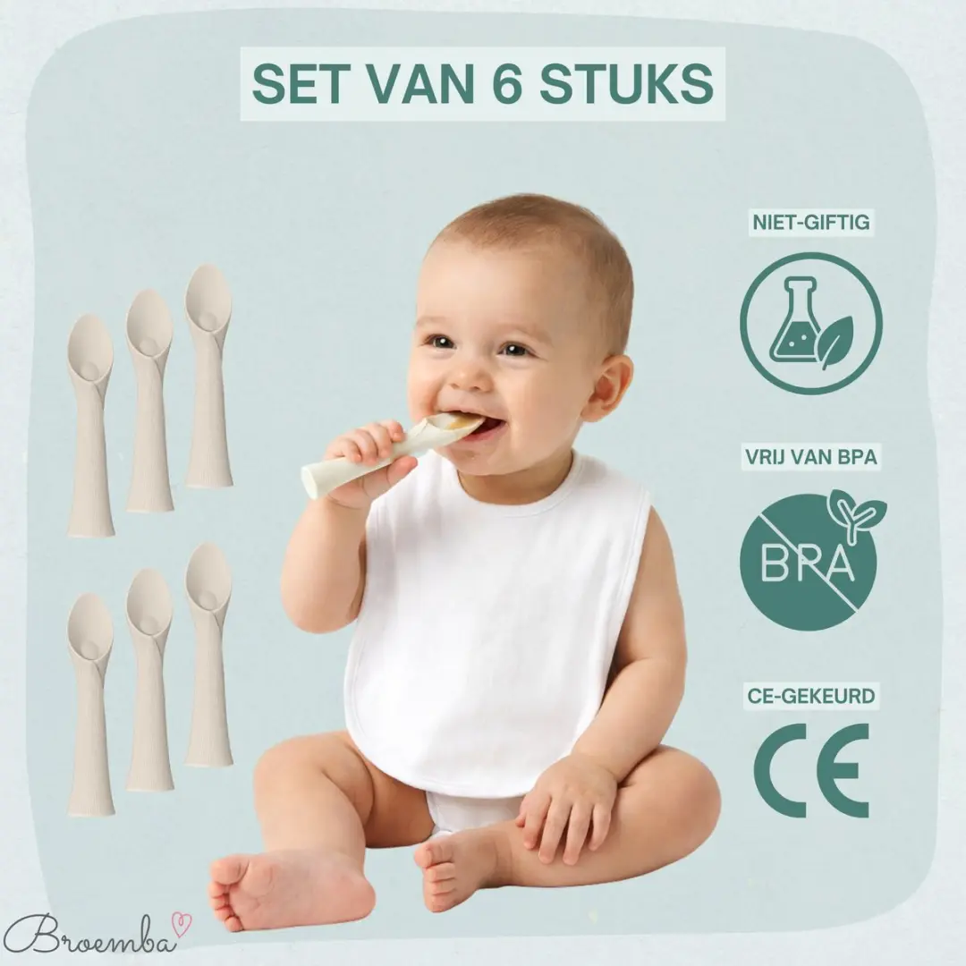 Broemba Babylepel met Zuignap - 6 Stuks