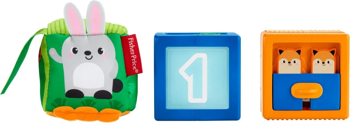 Fisher Price Stapel & Ontdek Blokken 3-delig - Oranje/Blauw/ Groen