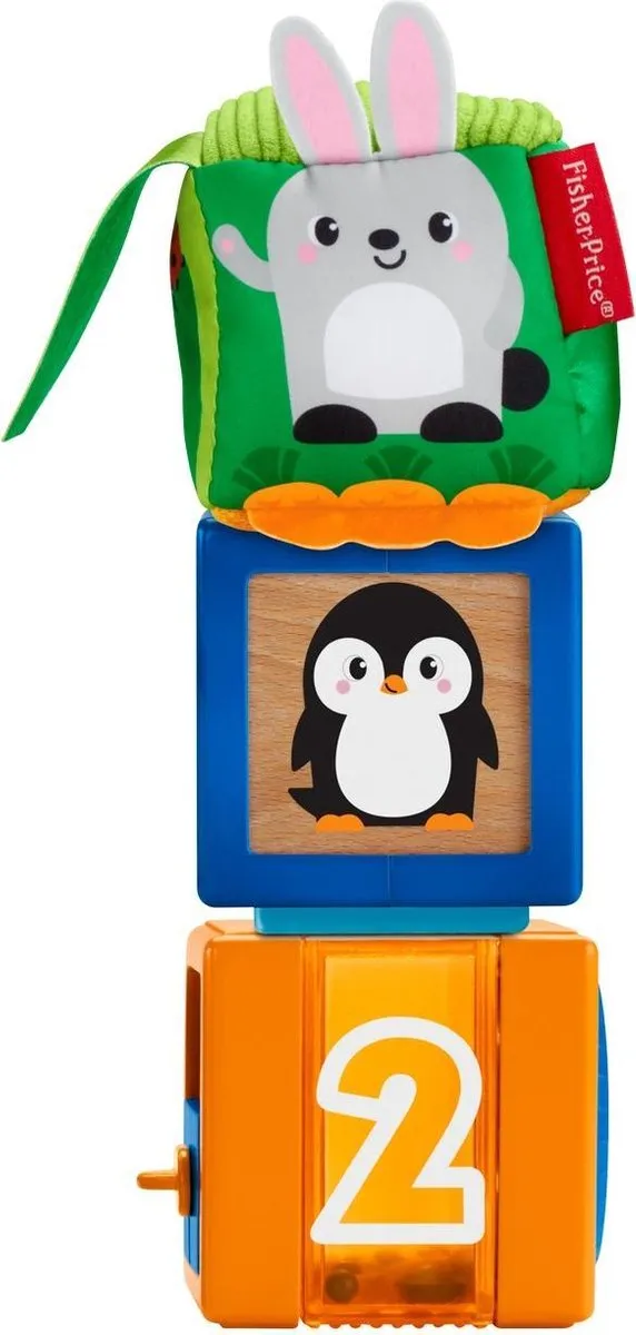 Fisher Price Stapel & Ontdek Blokken 3-delig - Oranje/Blauw/ Groen