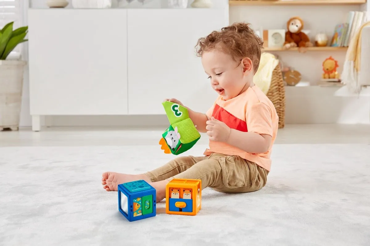 Fisher Price Stapel & Ontdek Blokken 3-delig - Oranje/Blauw/ Groen