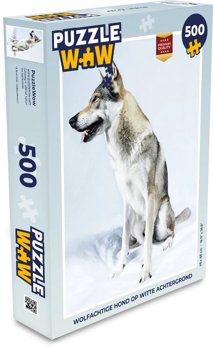 PuzzleWow Wolfachtige Hond Legpuzzel 500 Stuks - Multicolor