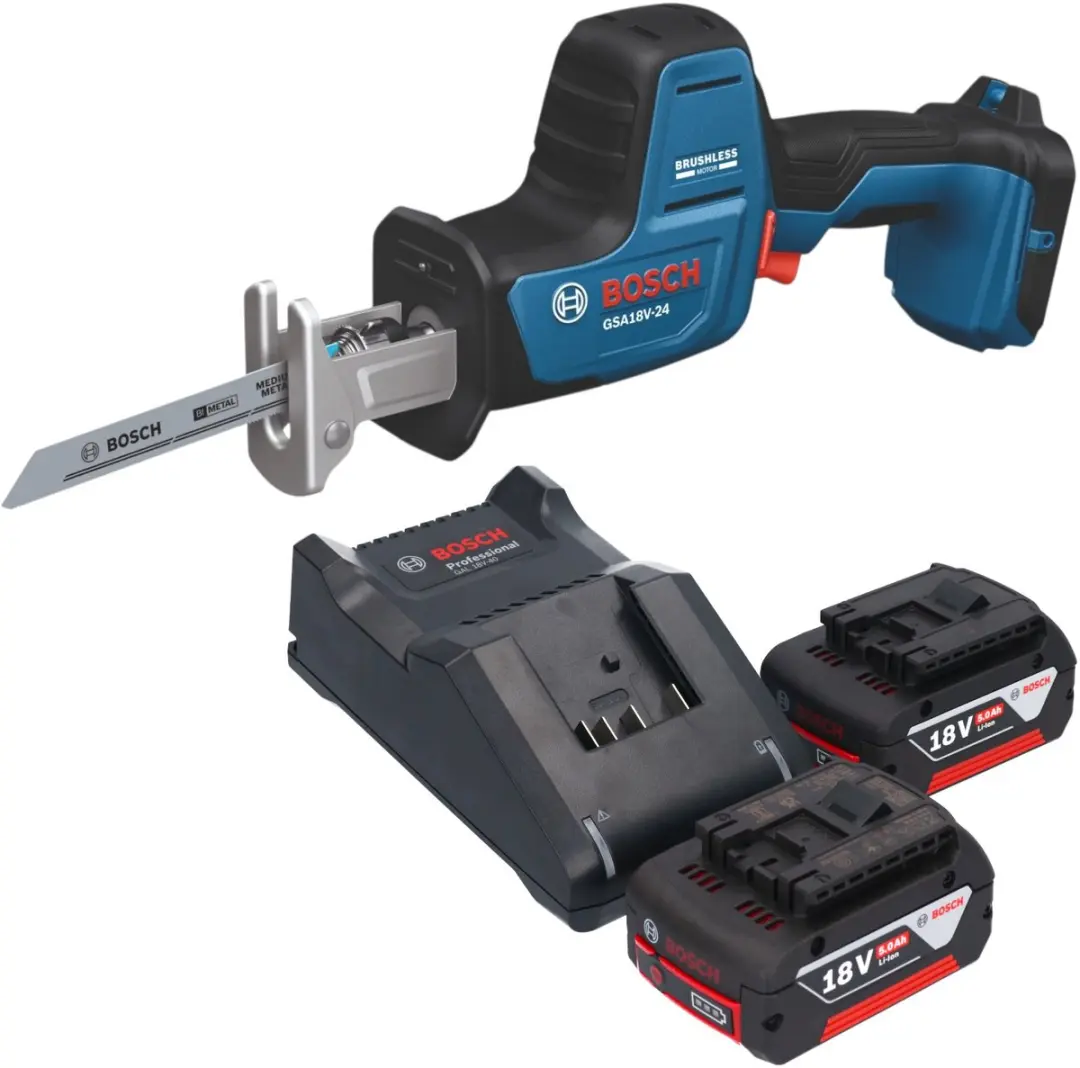 Bosch GSA 18V-24 Professional accu-reciprozag 18 V 230 mm borstelloos + 2x accu