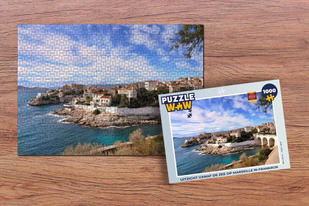 PuzzleWow Legpuzzel Marseille Frankrijk 1000 Stuks - Multicolor