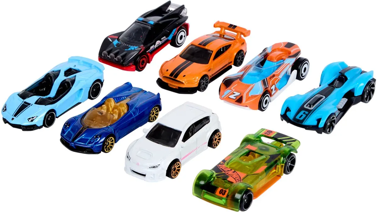 Hot Wheels Basisset 8 Auto's & Trucks HPV78 - Meerkleurig