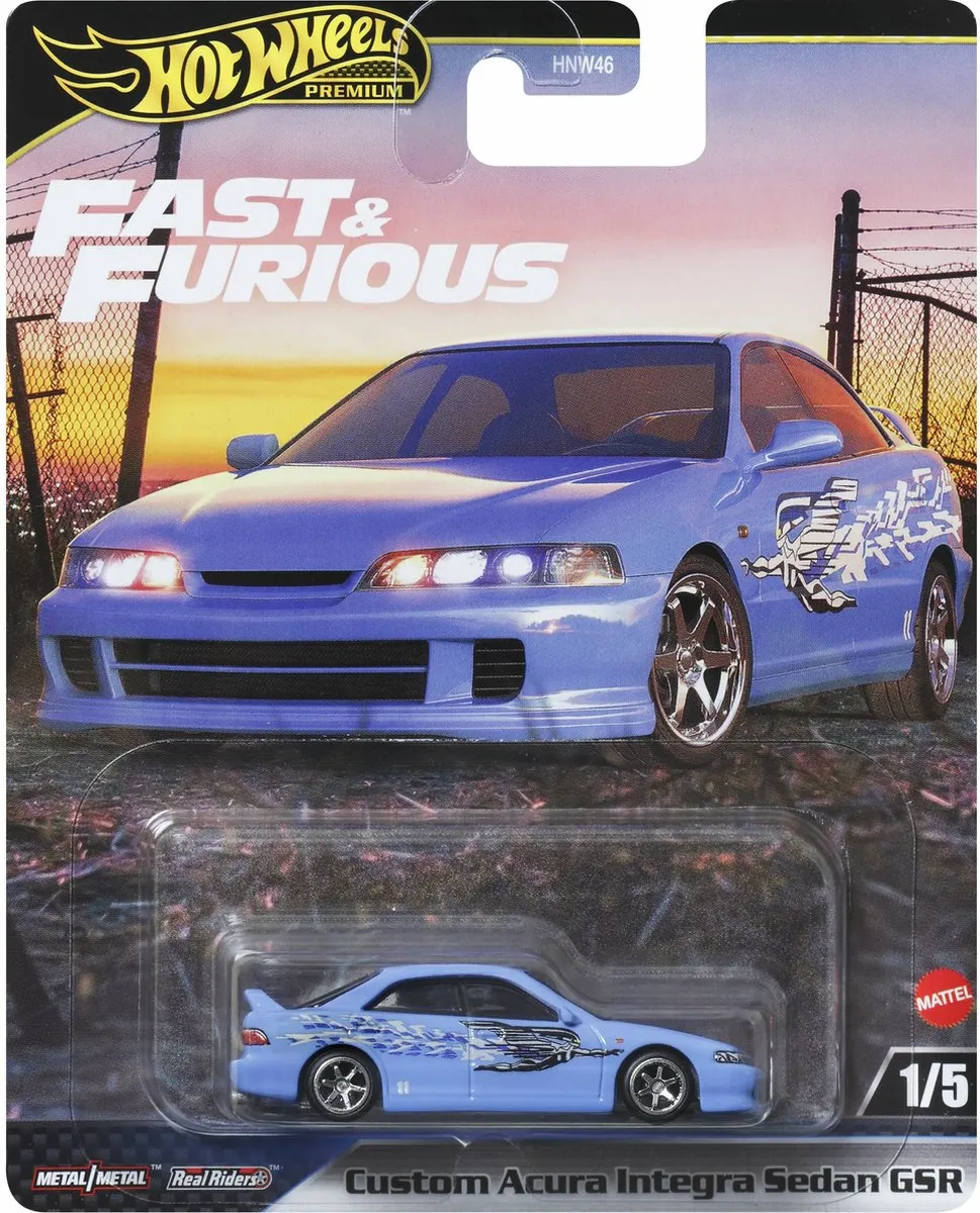 Hot Wheels Fast & Furious Acura Integra GSR JDJ13 - Blauw