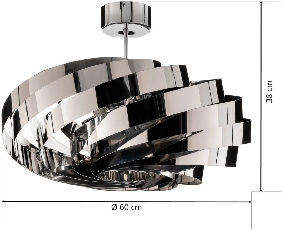 Euluna Plafondlamp 4 Lichtpunten 60cm - Chroom-Nikkel - afbeelding 4 van 6