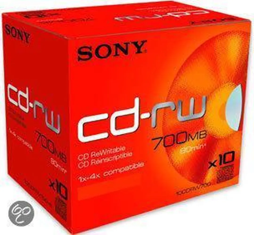 Sony CD-RW 80min/700MB 4x speed 10 stuks in jewelcase