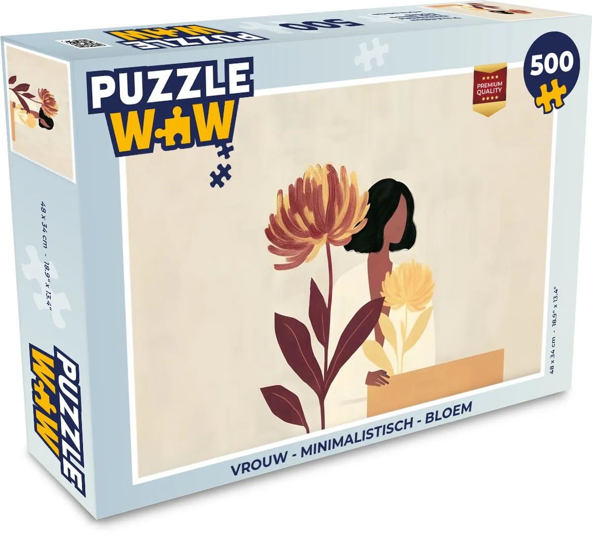PuzzleWow Minimalistische Bloem Legpuzzel 500 Stuks