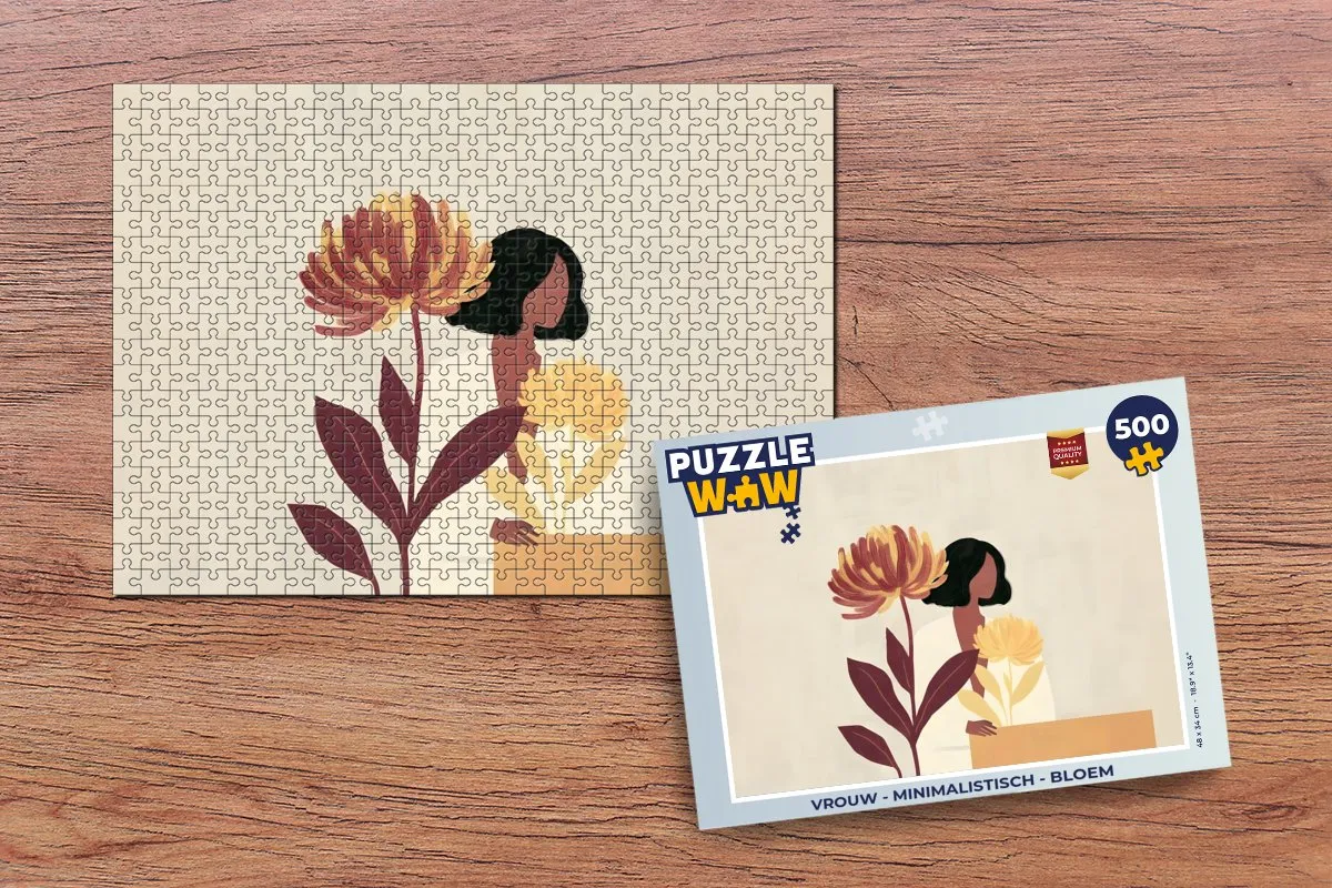 PuzzleWow Minimalistische Bloem Legpuzzel 500 Stuks