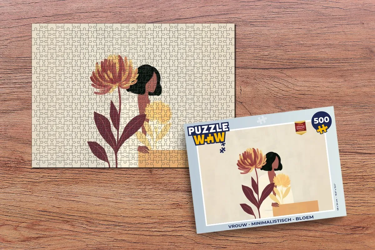 PuzzleWow Minimalistische Bloem Legpuzzel 500 Stuks
