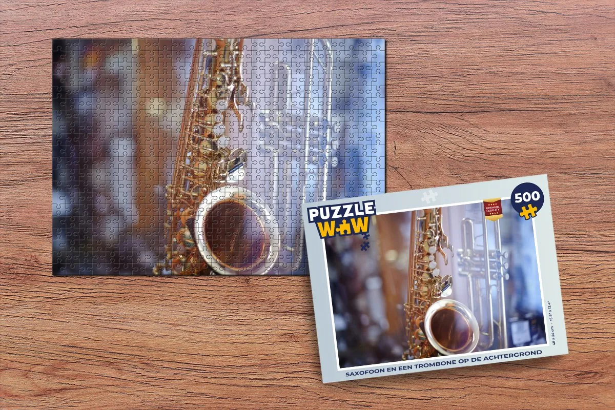 PuzzleWow Legpuzzel Saxofoon & Trombone 500 Stuks - Multicolor