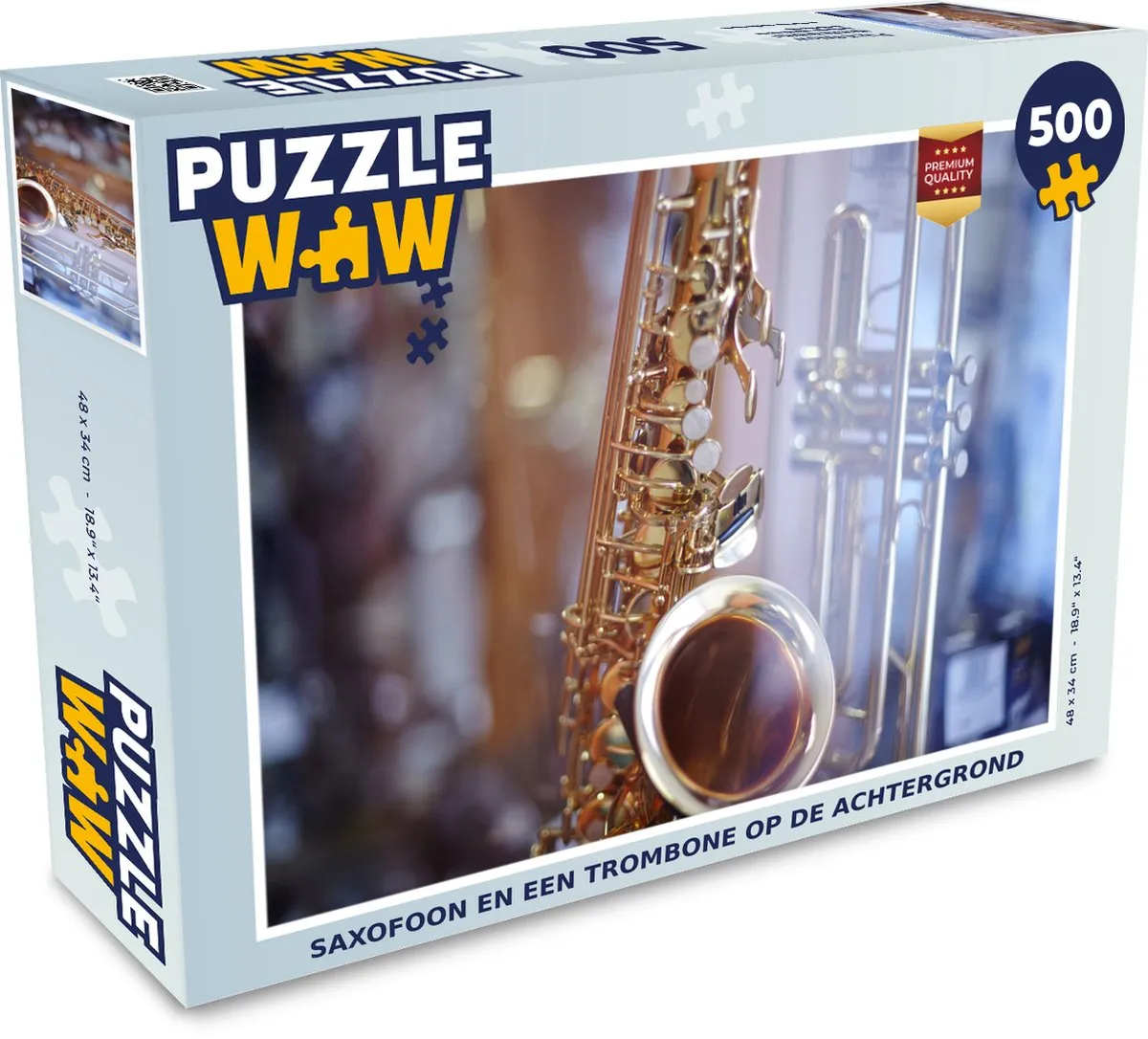 PuzzleWow Legpuzzel Saxofoon & Trombone 500 Stuks