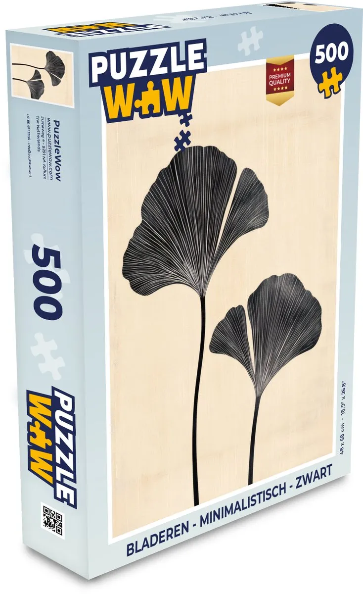 PuzzleWow Minimalistisch Bladeren Legpuzzel 500 Stuks