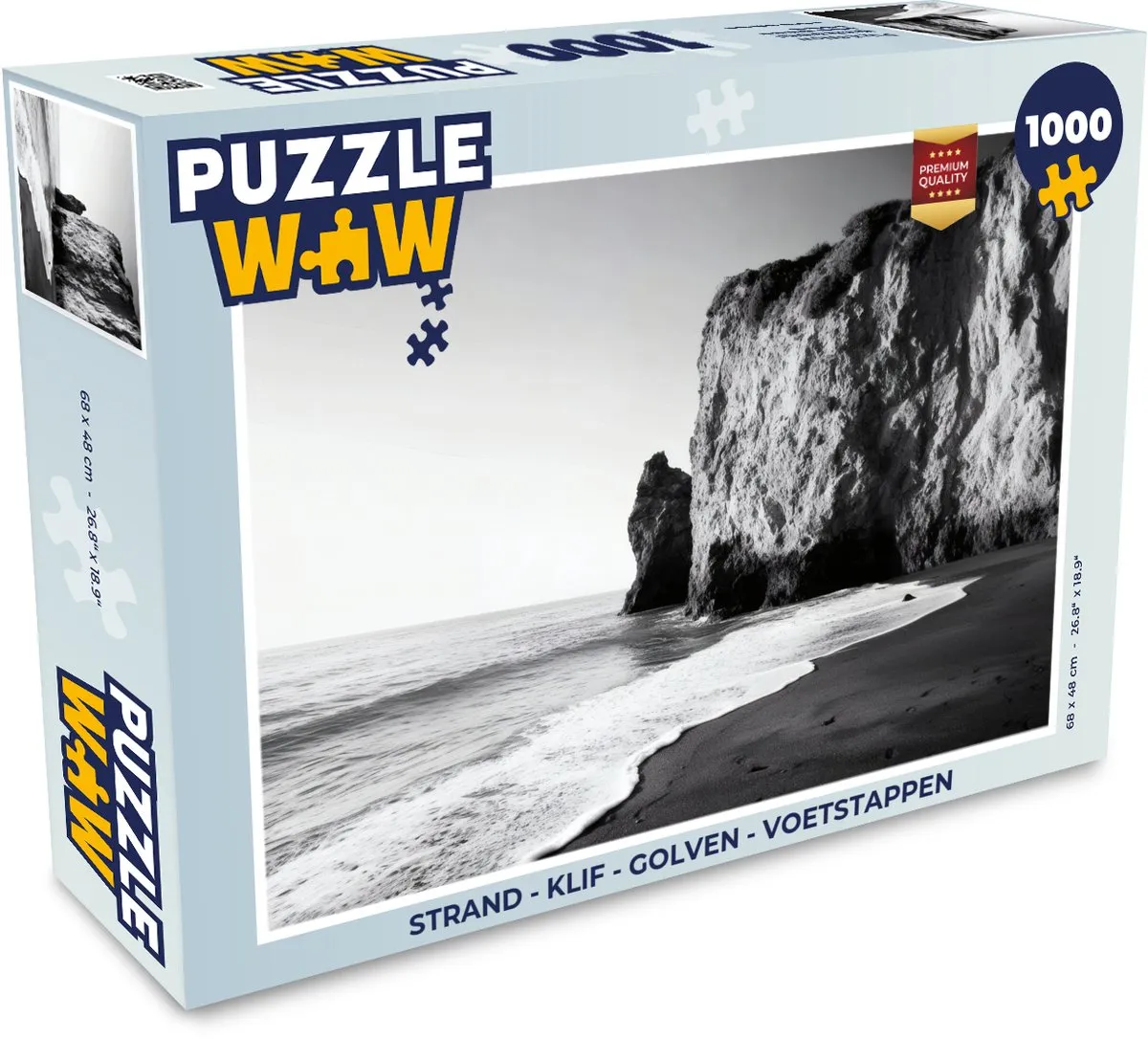 PuzzleWow Legpuzzel 1000 Stuks Strand - Klif - Golven