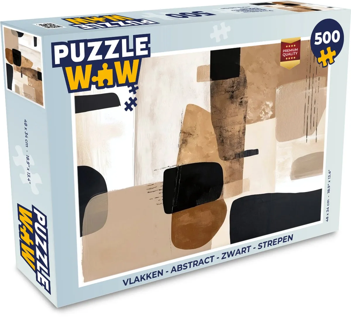 PuzzleWow Abstract Puzzel 1000 Stuks - Zwart - Strepen