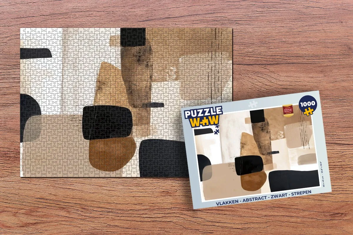 PuzzleWow Abstract Puzzel 1000 Stuks - Zwart - Strepen