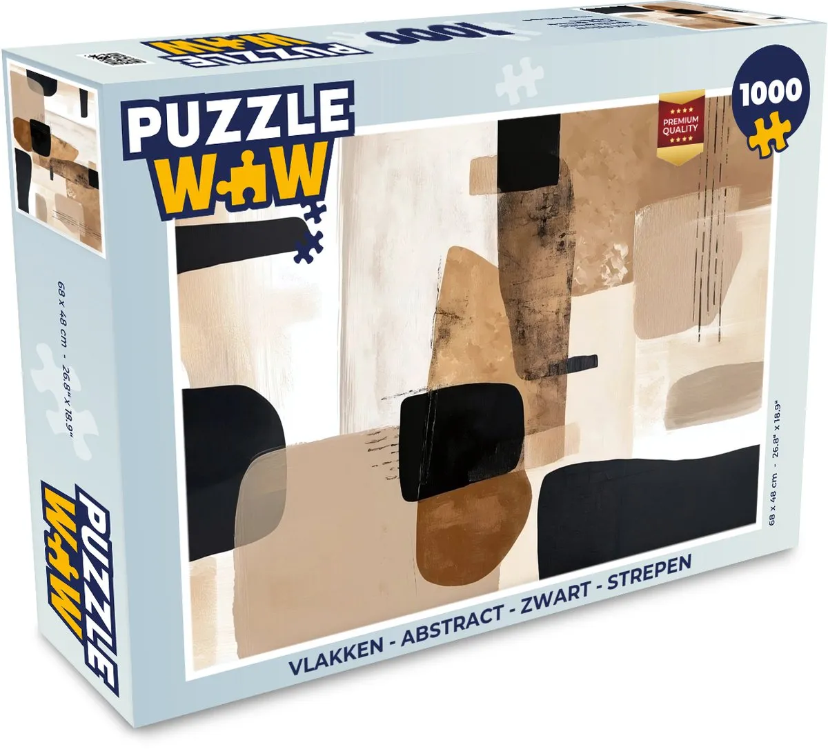 PuzzleWow Abstract Puzzel 1000 Stuks - Zwart - Strepen