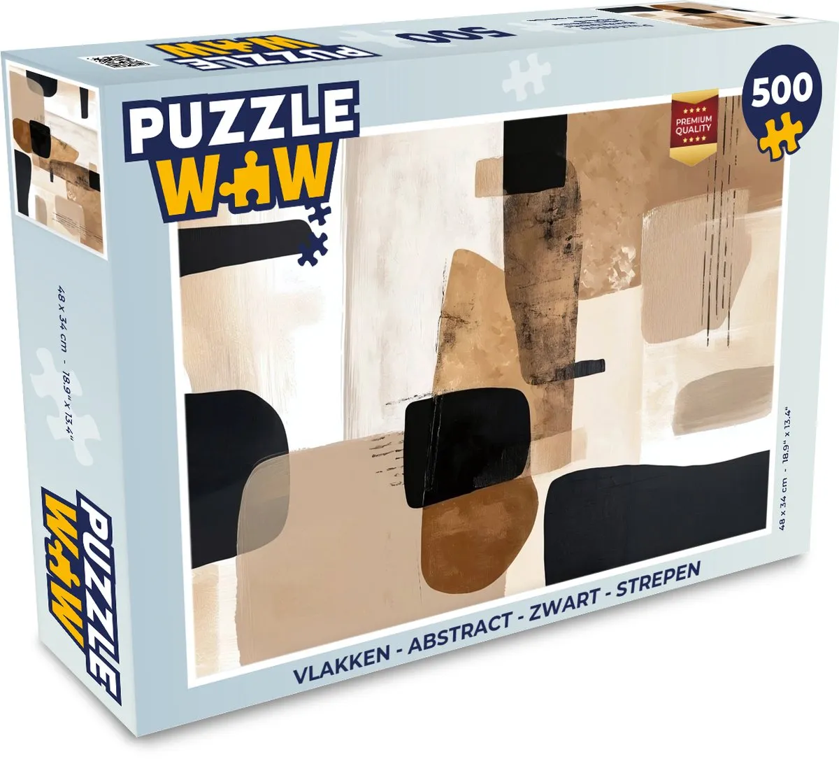 PuzzleWow Abstract Puzzel 1000 Stuks - Zwart - Strepen
