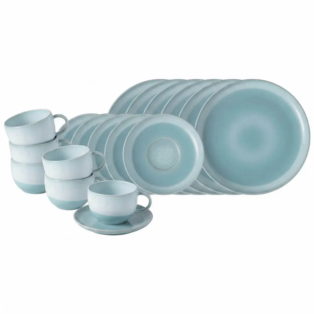 Kaffeeservice Perlemor Aqua Set van 18