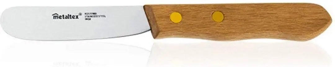 Metaltex Botermes 16cm Rvs/Hout Naturel - afbeelding 3 van 3
