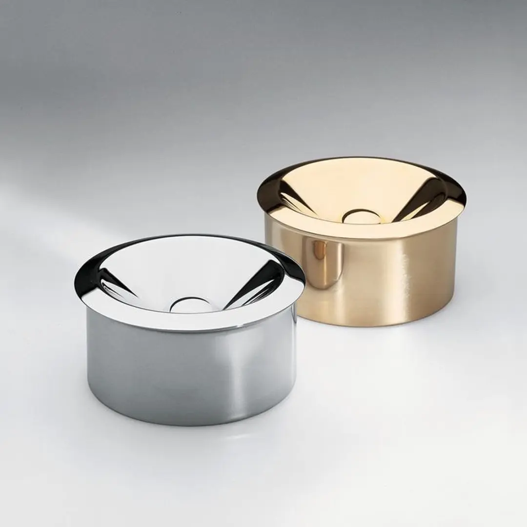 Alessi Bauhaus Tweedelige Staal Asbak - Zilver
