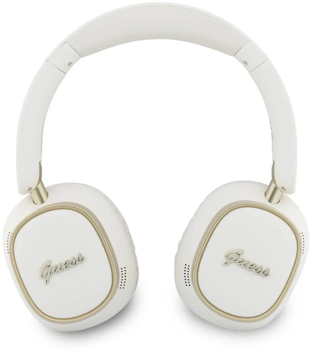 GUESS Rectangle Metal Script Draadloze Koptelefoon - Wit - afbeelding 3 van 6