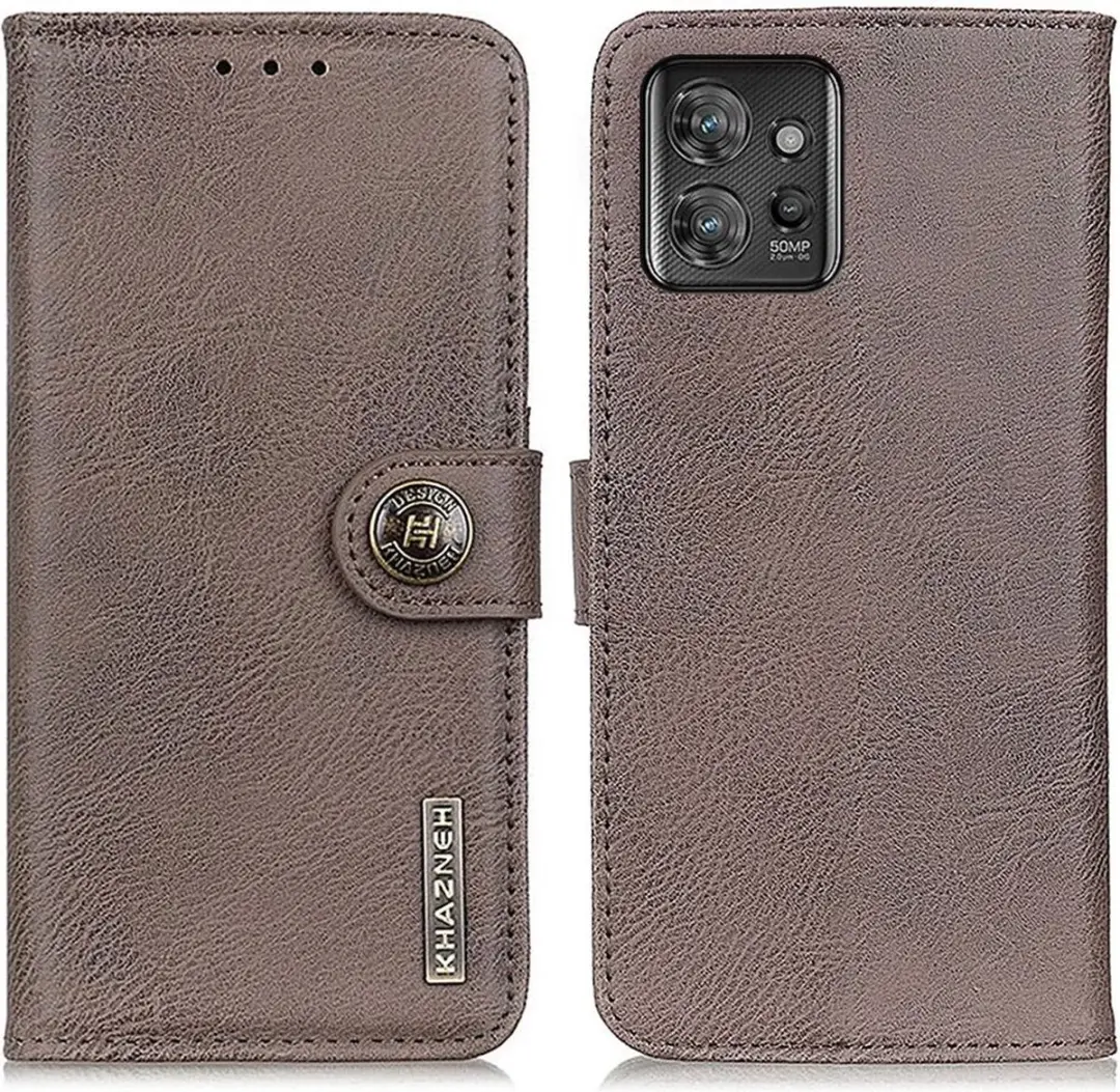 Khazneh Motorola ThinkPhone Hoesje Portemonnee Book Case - Bruin