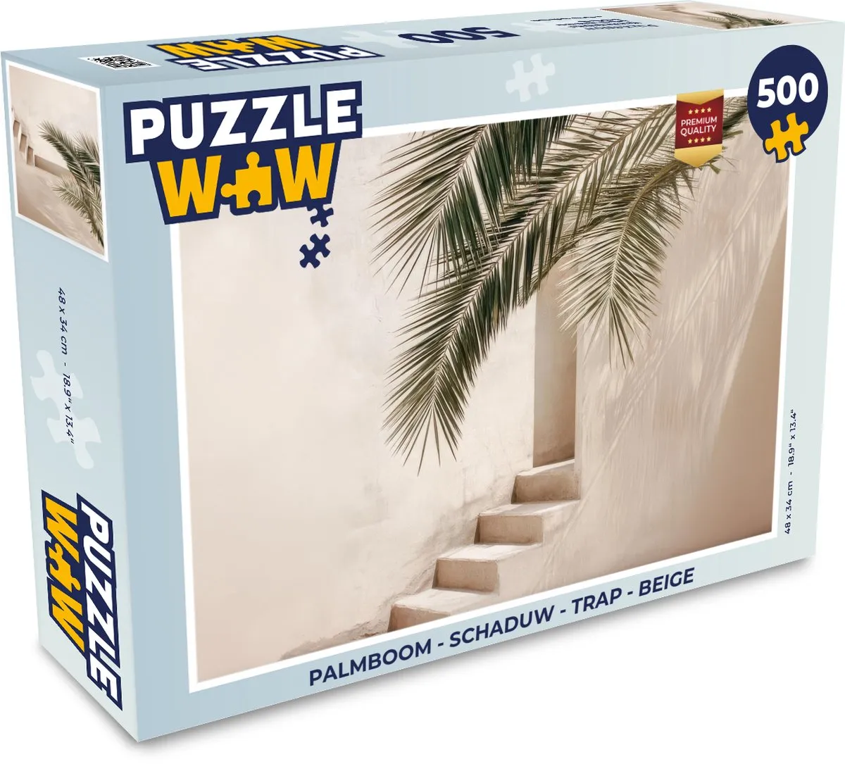 PuzzleWow Palmboom - Trap Legpuzzel 500 Stuks - Beige