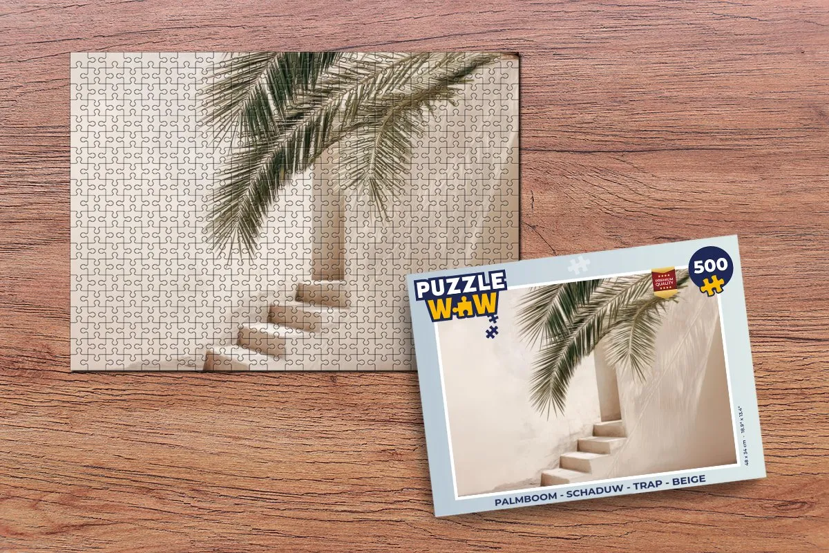 PuzzleWow Palmboom - Trap Legpuzzel 500 Stuks - Beige