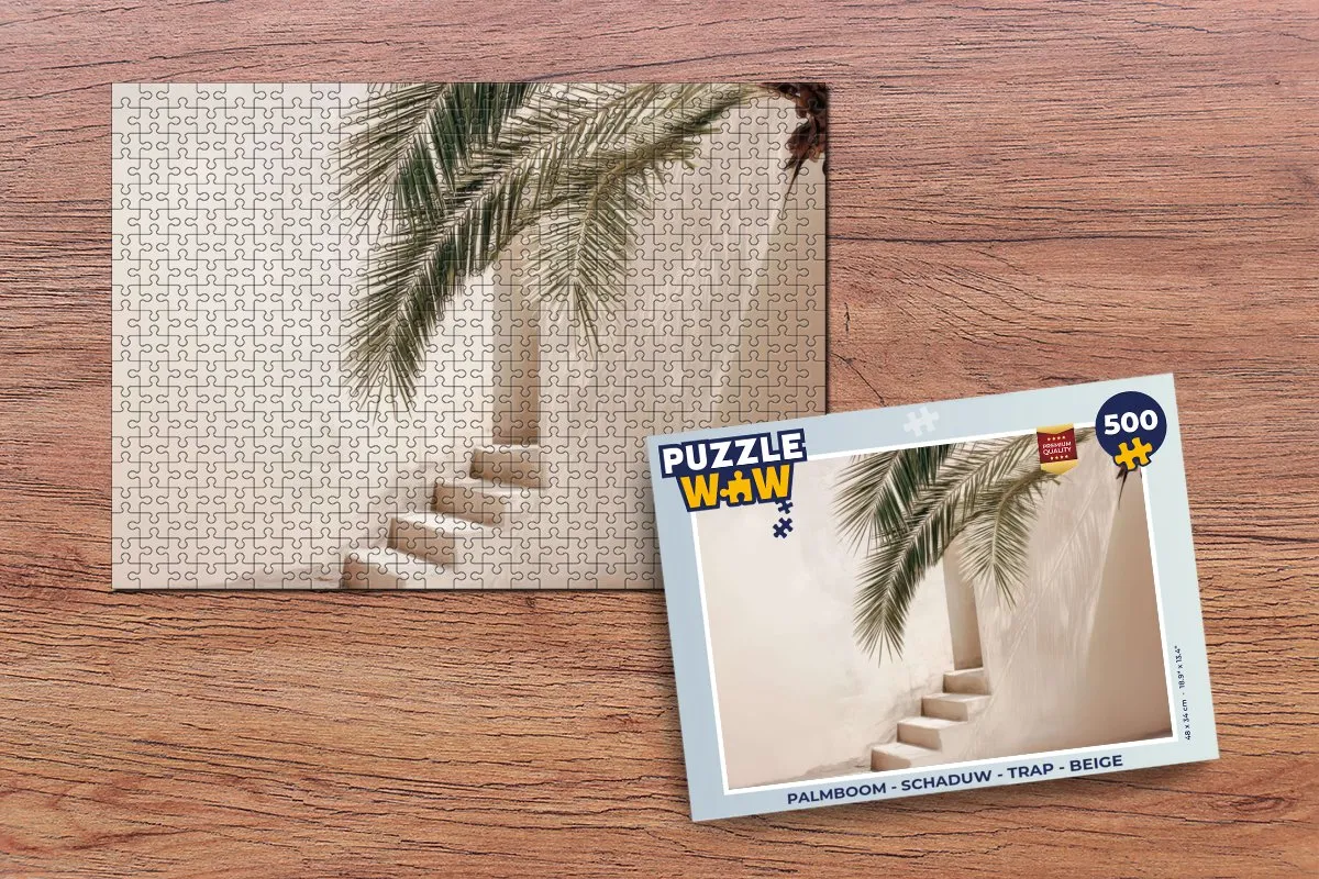 PuzzleWow Palmboom - Trap Legpuzzel 500 Stuks - Beige