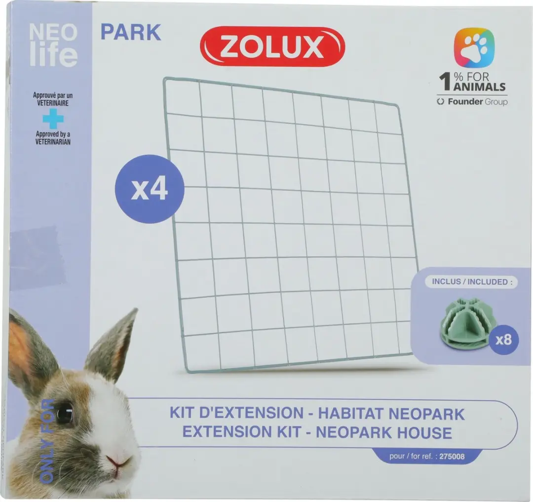 Zolux Neolife Neopark Konijn Uitbereiding Gaaspanelen Blauw