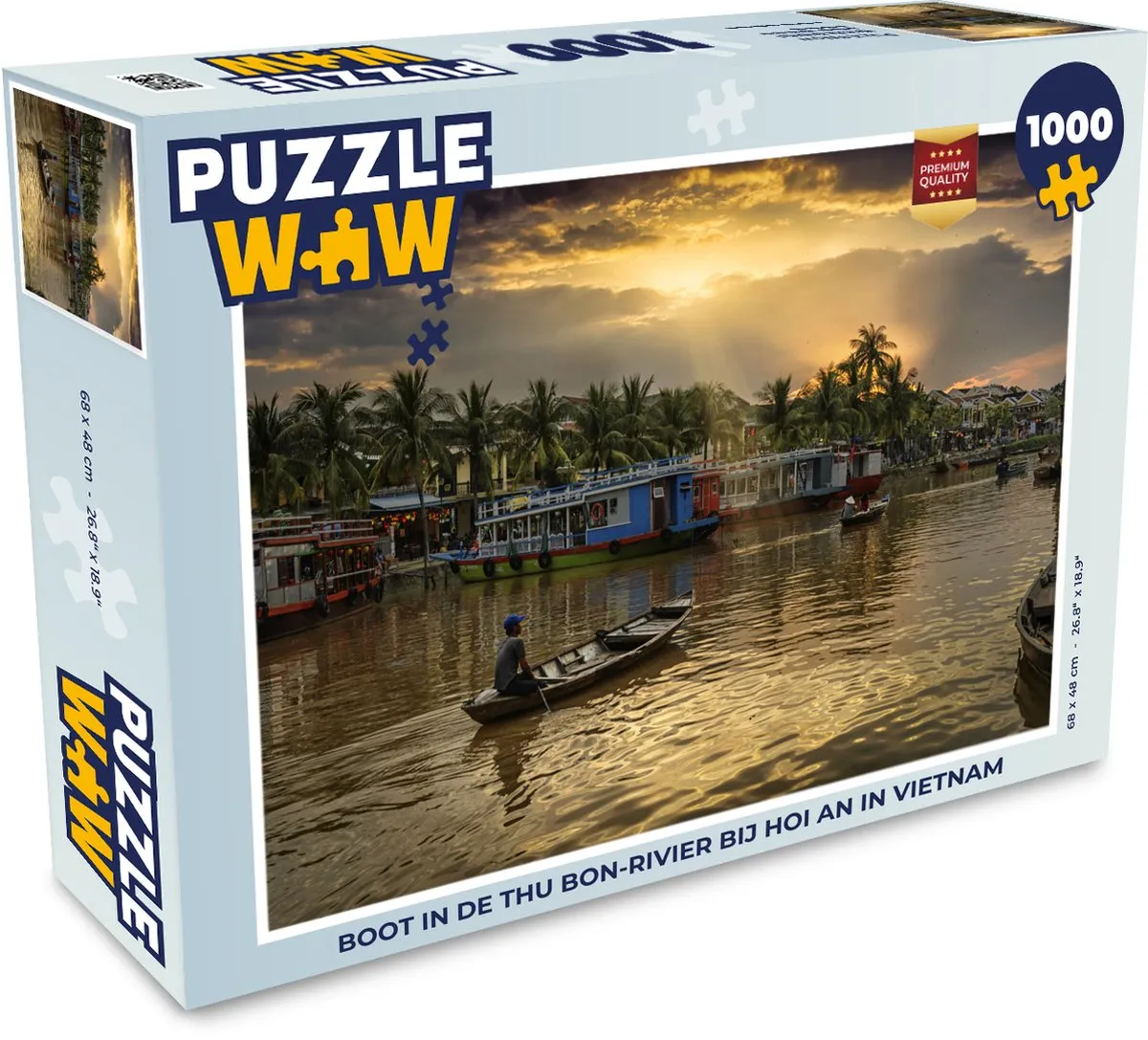 PuzzleWow Legpuzzel Boot in de Thu Bon-rivier Hoi An 1000 Stuks
